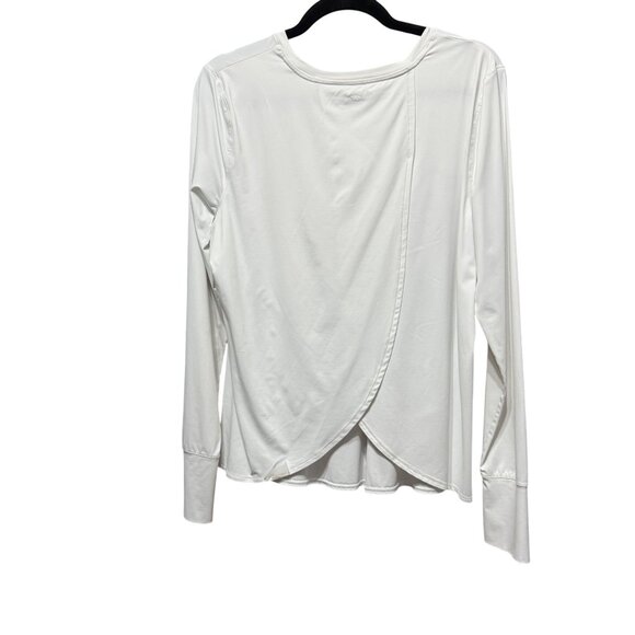 Athleta women's size L white long sleeve split back top - Picture 2 of 7